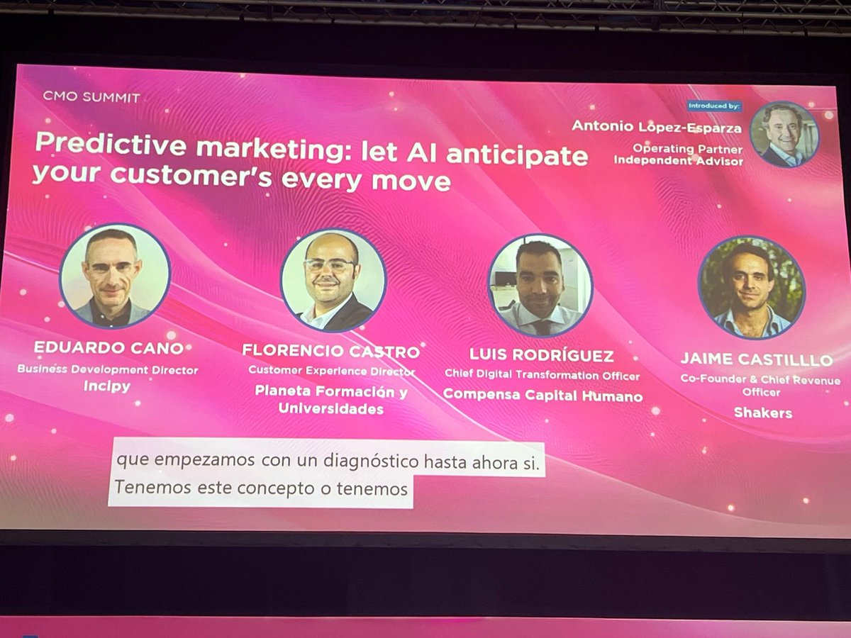 incipy's tweet photo. 🤖 Empieza la primera charla del #CMOSummit para hablar sobre como anticiparnos gracias a la #IA con:
🔹 Jaime Castillo de @shakersworks
🔹 Luis Rodriguez de #COMPENSA
🔹 Florencio Castro de Planeta Formación y Universidades
🔸 @ecano2010 moderando el encuentro #DES2025 https://t.co/AWMTvFJKQC