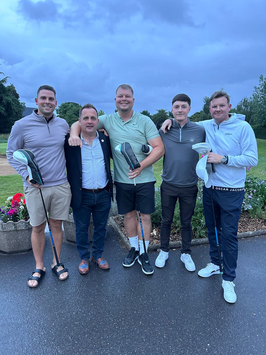 A superb score of 90 points won the team element of Exeter Charity Pro-Am. Adam Harris &amp; his team Dan White, Sam Prior &amp; Chris Yeates are pictured with Club Captain James Mullins. Our thanks to Exeter for hosting another great event &amp; raising a huge amount for their charity ✨️