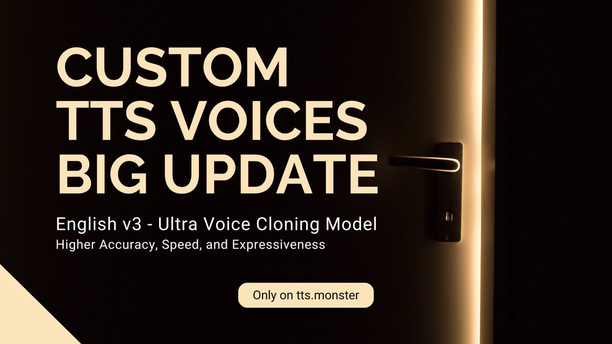 🚀 Twitch Streamers: Custom TTS Voices are now more accurate, expressive, and faster!

We're introducing our English v3 voice cloning model, only on TTS Monster 👇