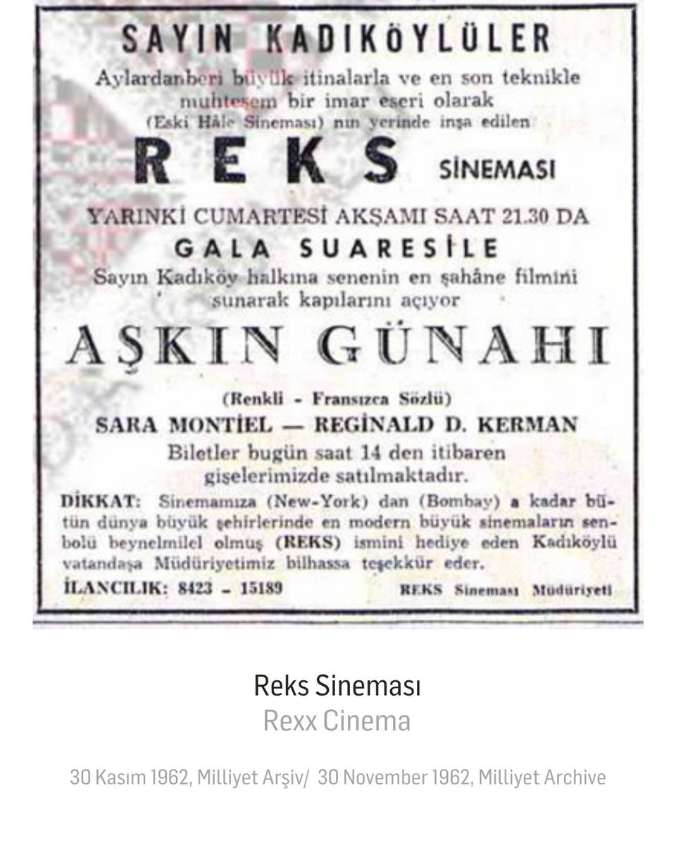 Hakkında yıkım kararı alınan, Kadıköy’ün ikonik simgelerinden biri olan Reks Sineması, 150 yıl önce Apollon Tiyatrosu olarak tanınıyordu. Kadıköy Rum Cemaati tarafından inşa edilen bu tarihî yapı, 19. yüzyılın sonlarından itibaren birçok tiyatro oyununa ev sahipliği yaptı.