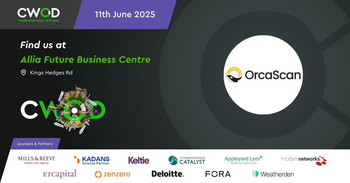 We're joining #CWODSeason3 at Allia’s Future Business Centre tomorrow! 🚪🔍

Come and see how Orca Scan helps life sciences teams ditch manual data entry and digitise inventory in minutes.

📍 Drop by
🧪 Get hands-on
🎟️ Sign up for free: bit.ly/3ZnYts6