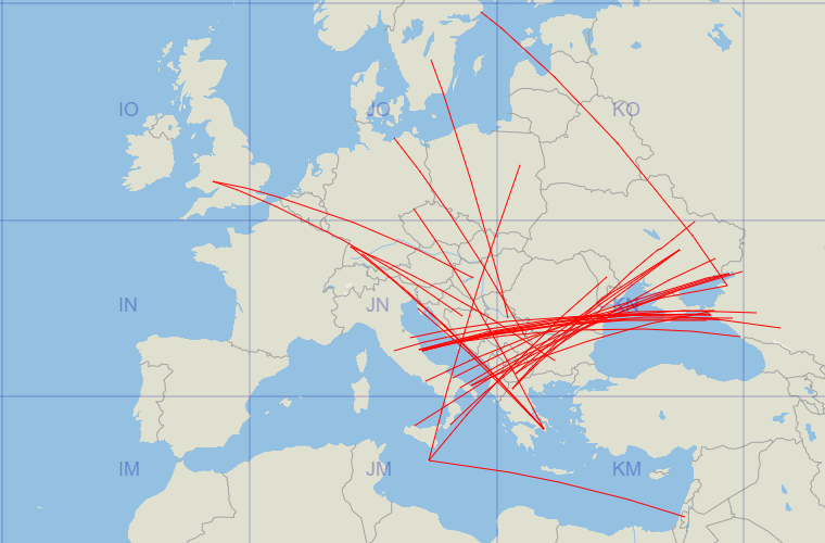 The animated map of the 2m Sporadic-E event in Europe on June 6th is available at dxmaps.com/esmaps.html
#SporadicE #vhf #2mband #144Mhz