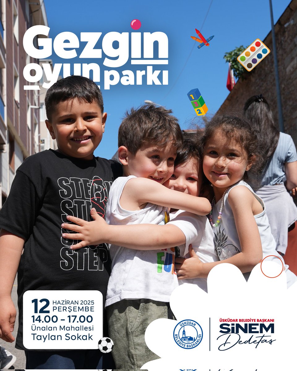 "Gezgin Oyun Parkı” Ünalan Mahallesi’nde. 🛝

🗓️ 12 Haziran Perşembe
⏰ 14.00 - 17.00
📍 Ünalan Mahallesi, Taylan Sokak

Tüm çocuklarımızı ve ailelerini bu keyifli etkinliğimize bekliyoruz! 👧🏻