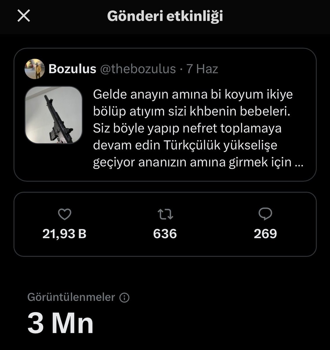 pkklı ıtler binlerce spam attı gönderiyi kaldırttı. 2 gündür banlıydı hesap açtırdım. Hani gelecektiniz oğlum nerdesiniz