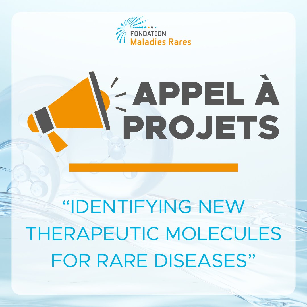 Lancement de l'Appel à projets « Identifier des molécules thérapeutiques pour les maladies rares » 2025

Date limite de soumission : 4 septembre 2025, 17h00 (heure de Paris).

Pour plus de détails 🔗 fondation-maladiesrares.org/le-financement…