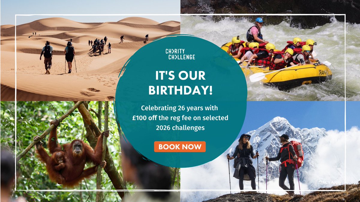 🎉 It's our 26th Birthday! 

To the celebrate, we're excited to share a special offer with you...

🏷️ We're offering £100 off the reg fee of selected 2026 challenges for the next 26 days!

For full details and T&amp;C's, read our 26th Birthday blog here: bit.ly/4kUmvDh
