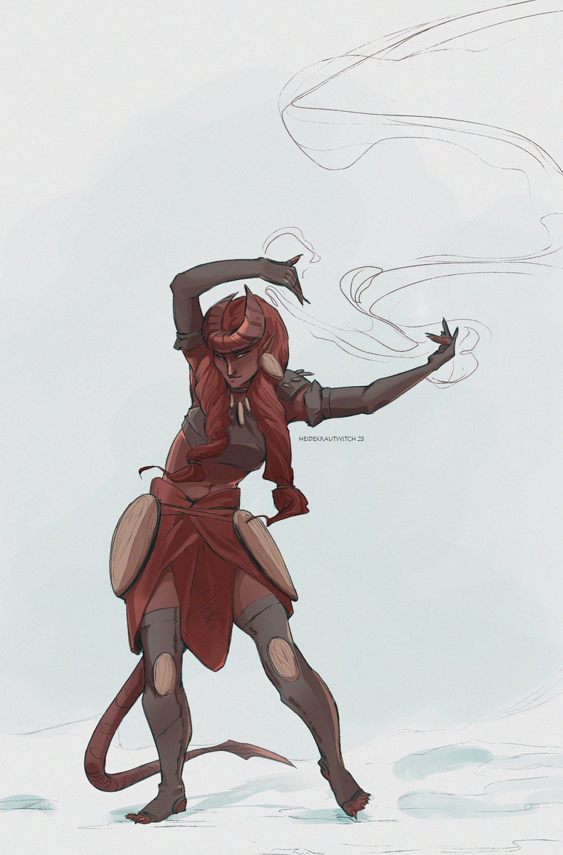 heidefelde56890's tweet photo. The character was originally created for a DnD game, but the fun didn’t last long.
Now I just enjoy drawing her.
There’s a series of artworks featuring her lying around somewhere — if I find it, I’ll show you ;) 
#DnD #tiefling #art #digitalart #fantasy #originalcharacter https://t.co/kmjnriOQ3b