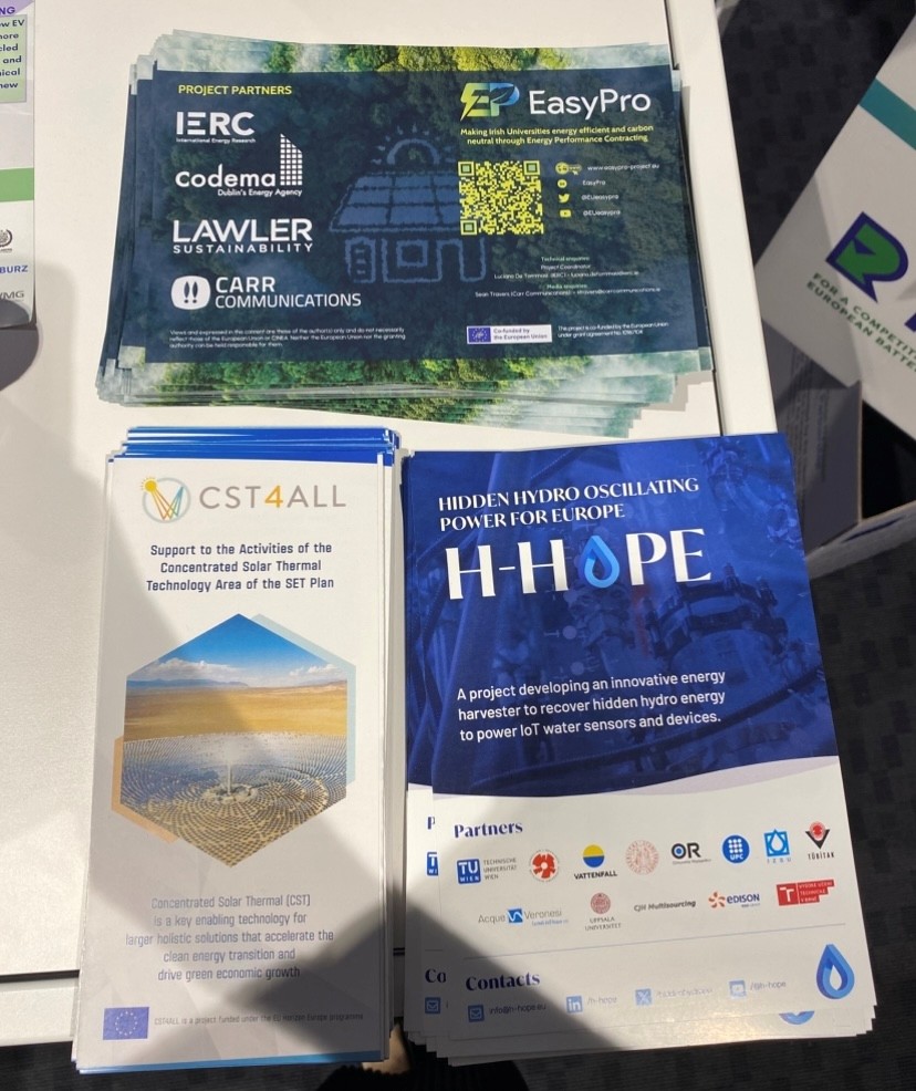 EUeasypro's tweet image. Hello from Brussels!
From today to 12th June, project partners Dr Luciano De Tommasi from @IERC_Info & @seanjetravers from @CarrCommsLtd are presenting @EasyPro at the #EUSEW.
Come on over to Stand C28 to discuss the project & our EPC facilitation service.