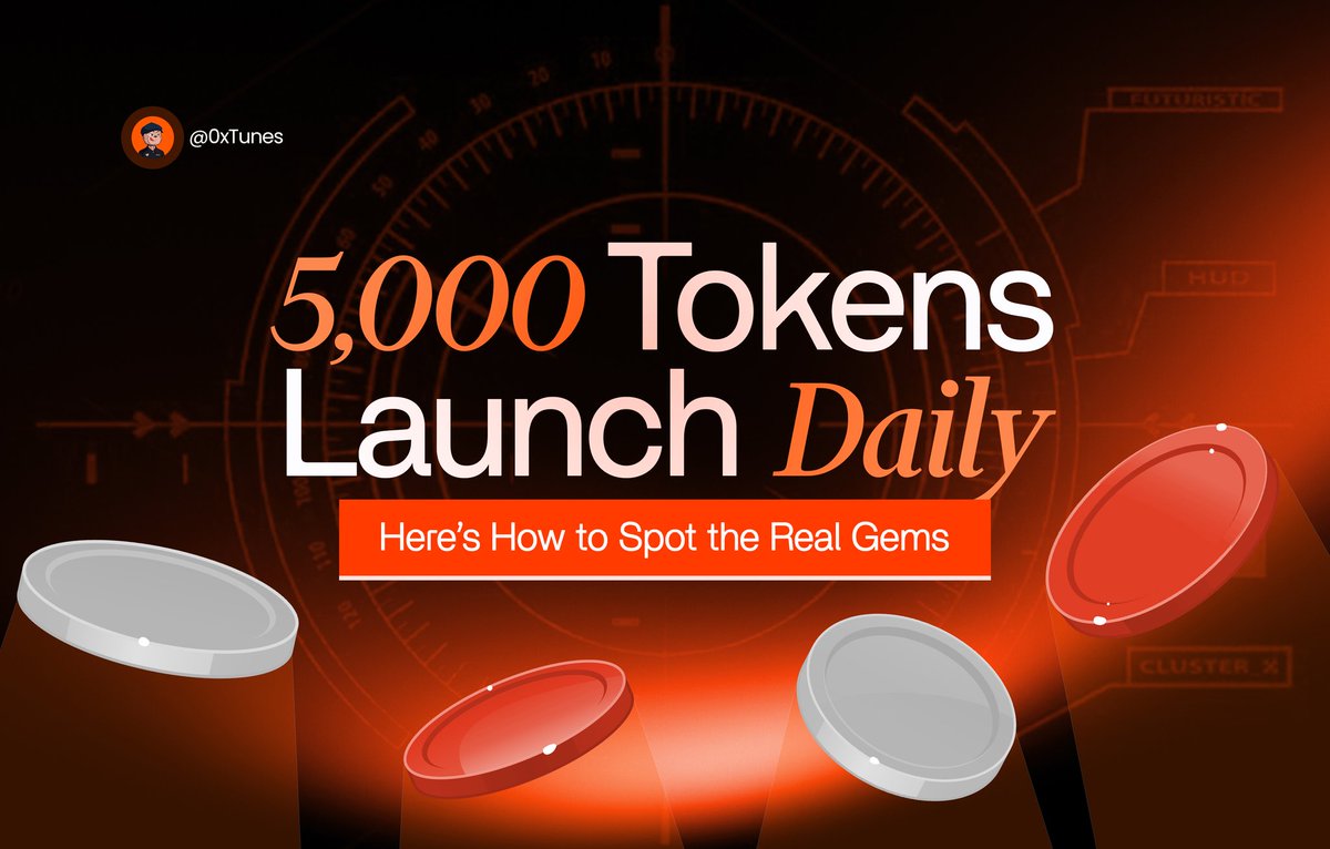 According to <a href="/OnchainHQ/">Onchain Foundation</a> over 5k tokens launch daily🤯If you're a trader, this is a good news, bad news situation.

• The good news is that 5k daily token launches mean lots of opportunities to make a lot of money.
• The bad news is things become complicated because how do you