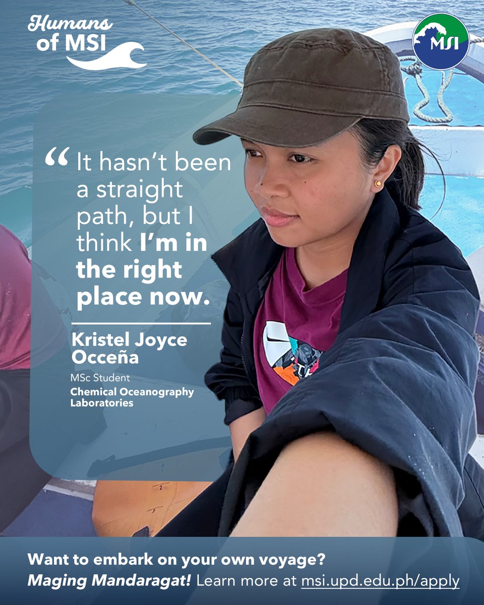 This week in Humans of MSI, we feature CJ Occeña and her experience as a first-year MSc student. Read her full story at bit.ly/HoMCJOccena

Applications for UP MSI's graduate programs are open until June 24. For more details, visit msi.upd.edu.ph/apply