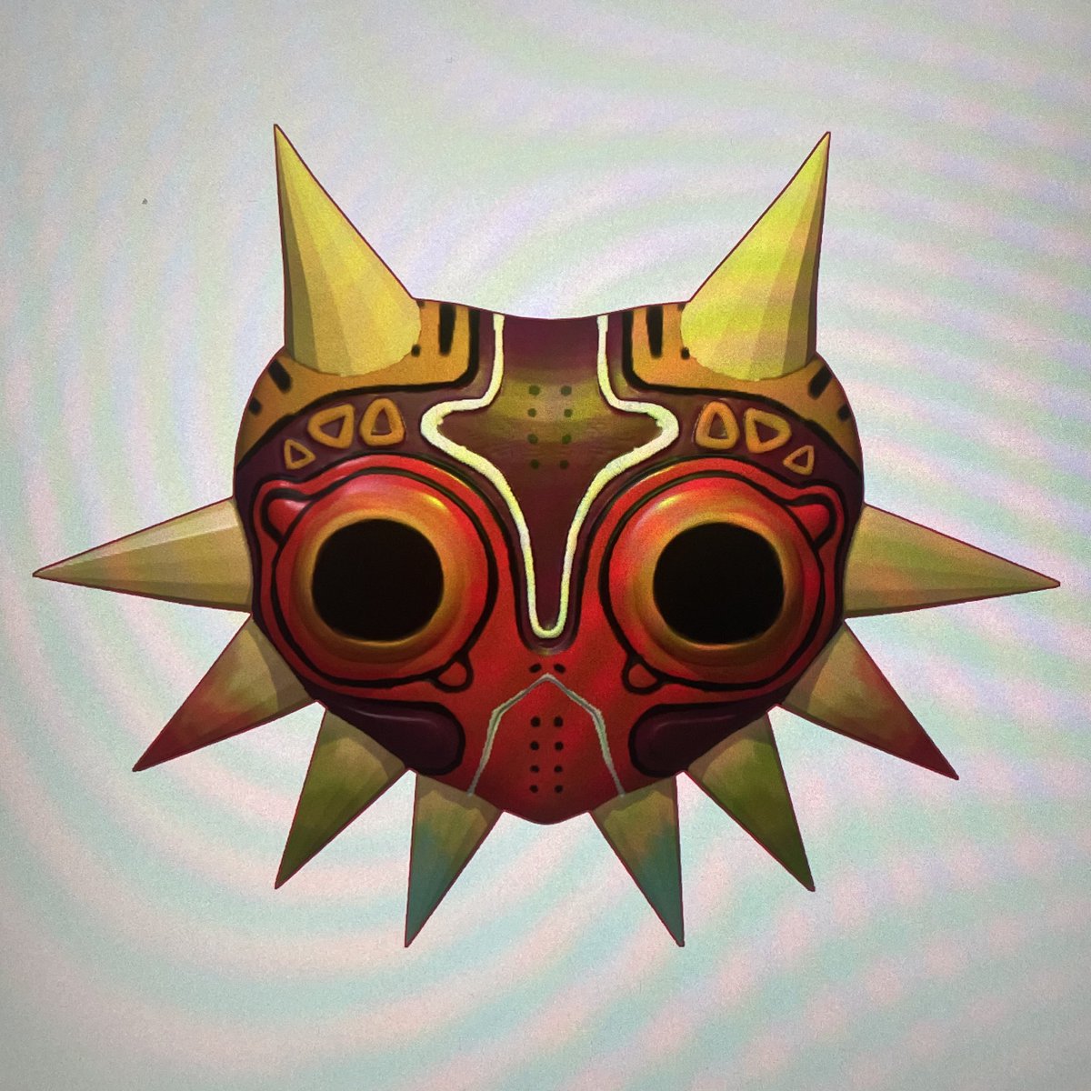 cuccocollecter's tweet photo. this is my first 3d model i ever completed!! i learned a lot and it was a lot of fun! critiques are very welcome💚#zeldatwt #majorasmask #nomadsculpt #3dmodeling https://t.co/0fdghslNgO