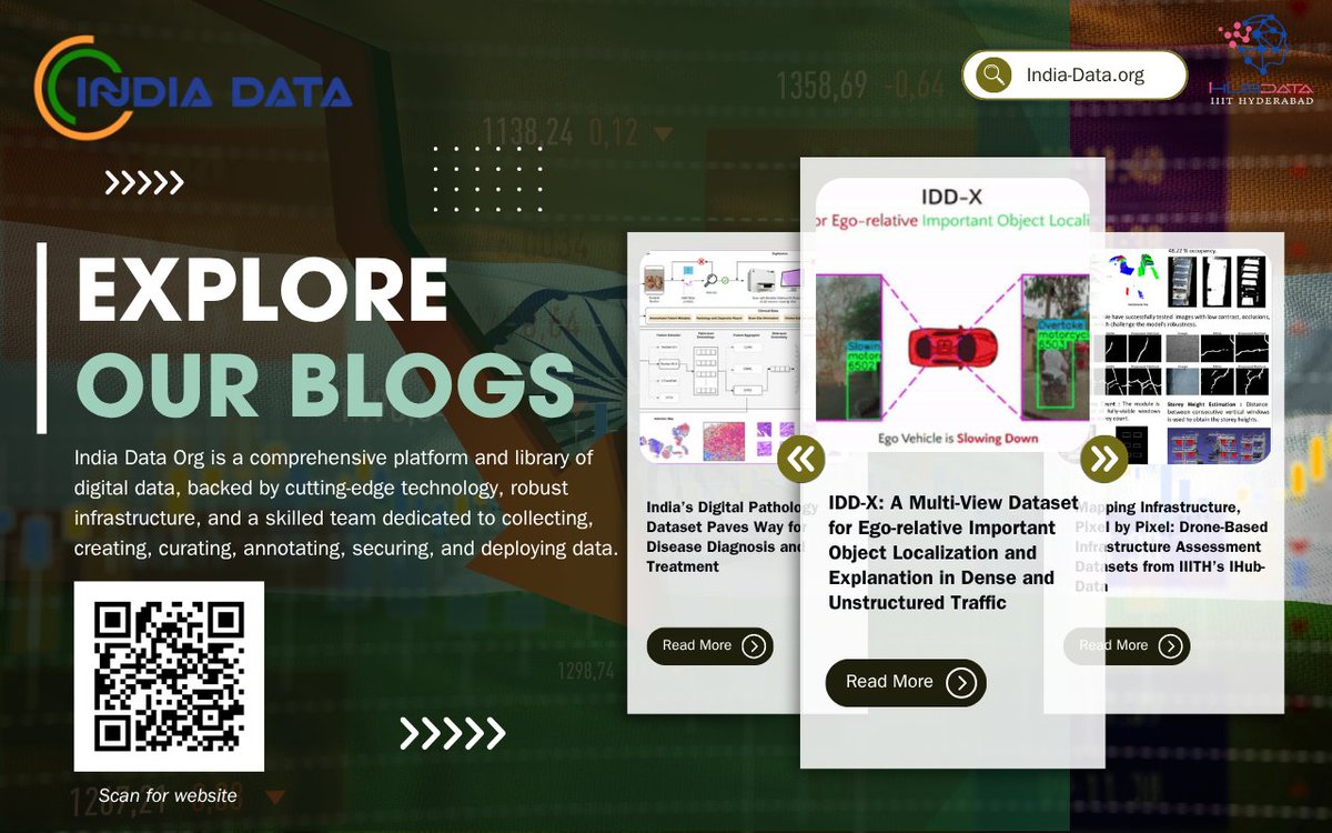 Bringing data stories to the forefront.
At IHub-Data, IIIT Hyderabad, we're excited to share India Data Blogs — a space where we highlight how the datasets, we curate are being put to work in the real world.
📷 Explore the blogs: blogs.india-data.org
#IndiaDataBlogs #NMICPS