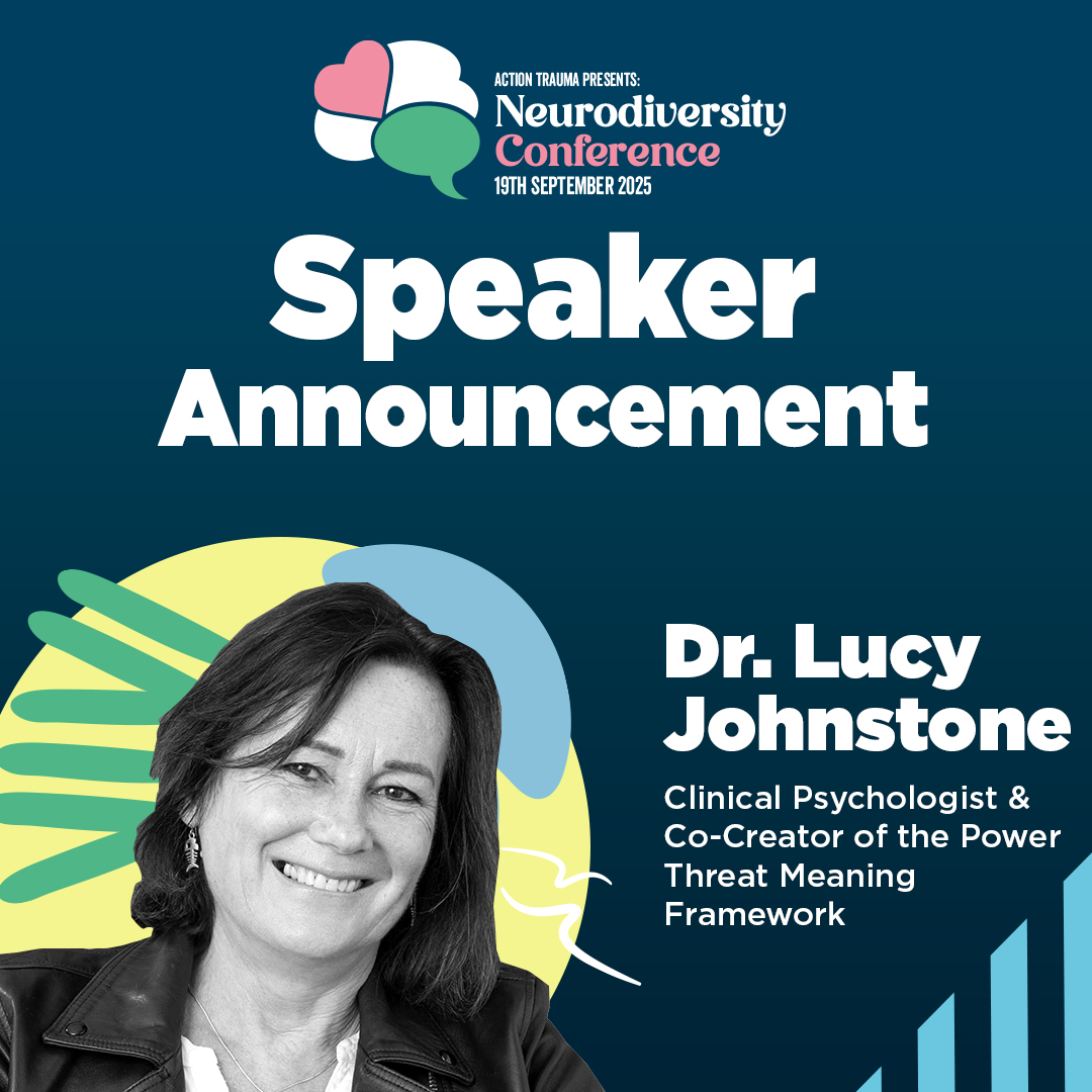 🎤 Delighted to announce Dr Lucy Johnstone as a speaker at the Action Trauma Neurodiversity Event on 19 Sept 2025 at the Crowne Plaza Belfast!

Lead author of the Power Threat Meaning Framework &amp; critical voice in mental health.

Tickets here: tinyurl.com/5n6xsdcb