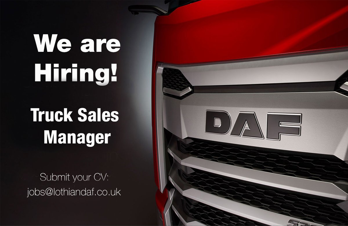 Lothian DAF is looking for an experienced Sales Manager to lead our dynamic team and drive growth.
Interested?
Apply today and take the next step in your career:
View full details and apply : - lothiandaf.co.uk/about-us/vacan…
#lothiandaf #daf #salesmanager #loanhead #jobs #hiring