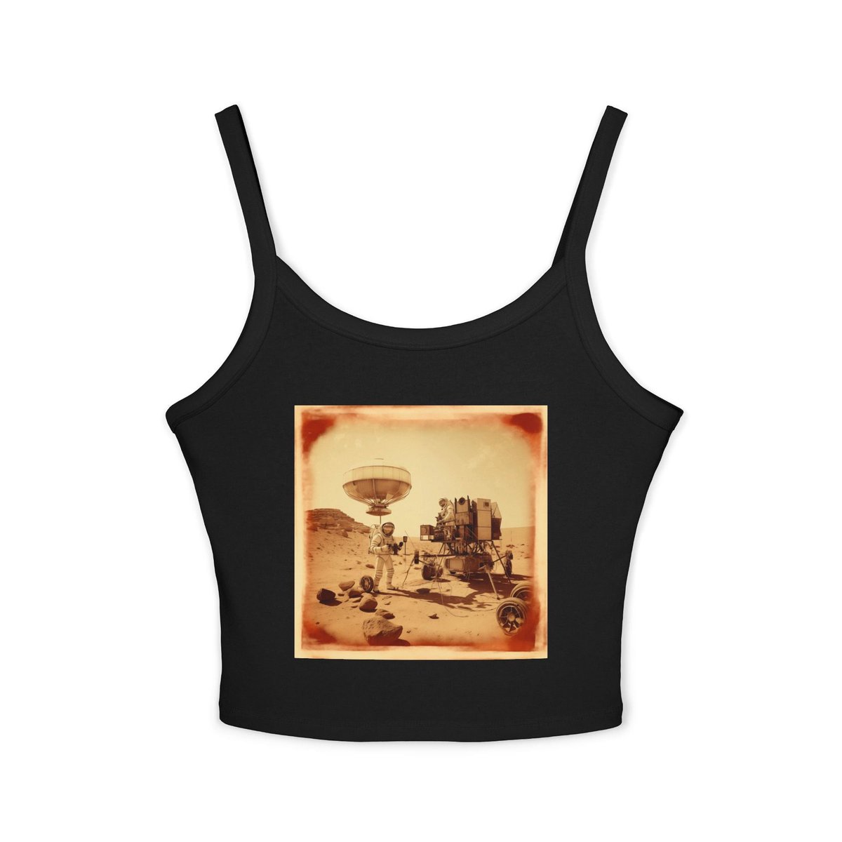 ClownMutiny's tweet photo. Leaked: First Martian landing photo drops… and it’s AI-generated.Rock this spaghetti strap tank top featuring the most iconic space moment that hasn’t happened (yet). Summer-ready. Sci-fi certified. Questionably historic.
https://t.co/eBuIdfOTMU
#AIArt #ClownMutiny #stnrs https://t.co/n2DJ1qpOt9