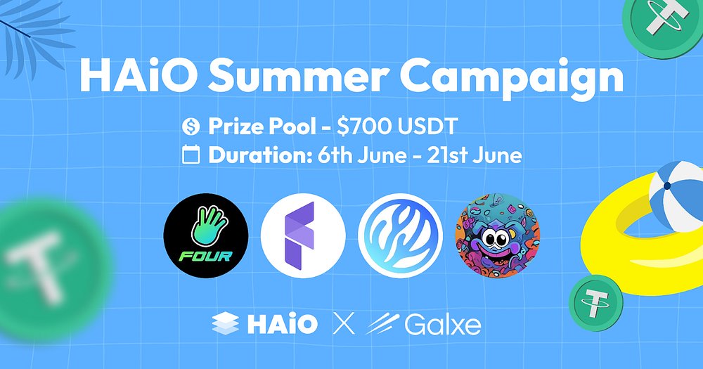 Galxe Japan (@galxejp) on Twitter photo HAiOがSummer Campaignを開催中☀️⛱️
🎁報酬:10 USDT×70名様
📅応募締切:6月21日
参加方法:
✅以下のアカウントをフォロー:
<a href="/HAiO_Official/">HAiO</a>
<a href="/four_meme_/">Four.Meme</a>
<a href="/joinFIO/">FIO Protocol</a>
<a href="/Coral_Finance/">Coral Finance🪸</a>
<a href="/Creator_AI1/">Creator AI</a>
✅投稿をリポスト&引用リポスト
✅ウェブサイトへアクセス
✅Telegramコミュニティに参加
詳細: HAiOがSummer Campaignを開催中☀️⛱️
🎁報酬:10 USDT×70名様
📅応募締切:6月21日
参加方法:
✅以下のアカウントをフォロー:
<a href="/HAiO_Official/">HAiO</a>
<a href="/four_meme_/">Four.Meme</a>
<a href="/joinFIO/">FIO Protocol</a>
<a href="/Coral_Finance/">Coral Finance🪸</a>
<a href="/Creator_AI1/">Creator AI</a>
✅投稿をリポスト&引用リポスト
✅ウェブサイトへアクセス
✅Telegramコミュニティに参加
詳細: