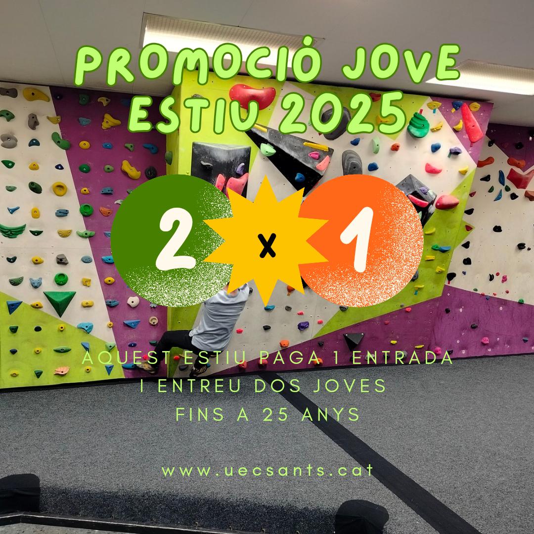 Aquest estiu #promoció per joves de menys fins a 25 anys

⚡⚡ Paga 1 entrada de dia i entreu dues persones. No vàlid per abonaments

Per fer corda cal tenir ls coneixements necessaris

De dll a dj de 18,30 a 21,30

#rocodrom
#2x1
#promociójove #rocodrombarcelona