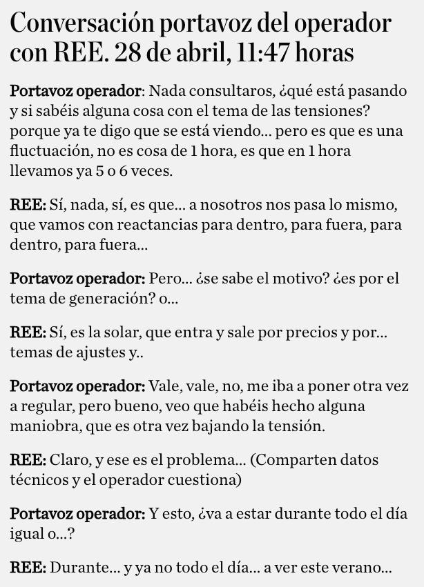 marcvidal's tweet photo. El Debate publica las conversaciones de Red Eléctrica previas al apagón del que aún "no se sabe" las causas...   

_
Fuente: https://t.co/qP9Dmvy1t5 https://t.co/7fTUeTfrpr
