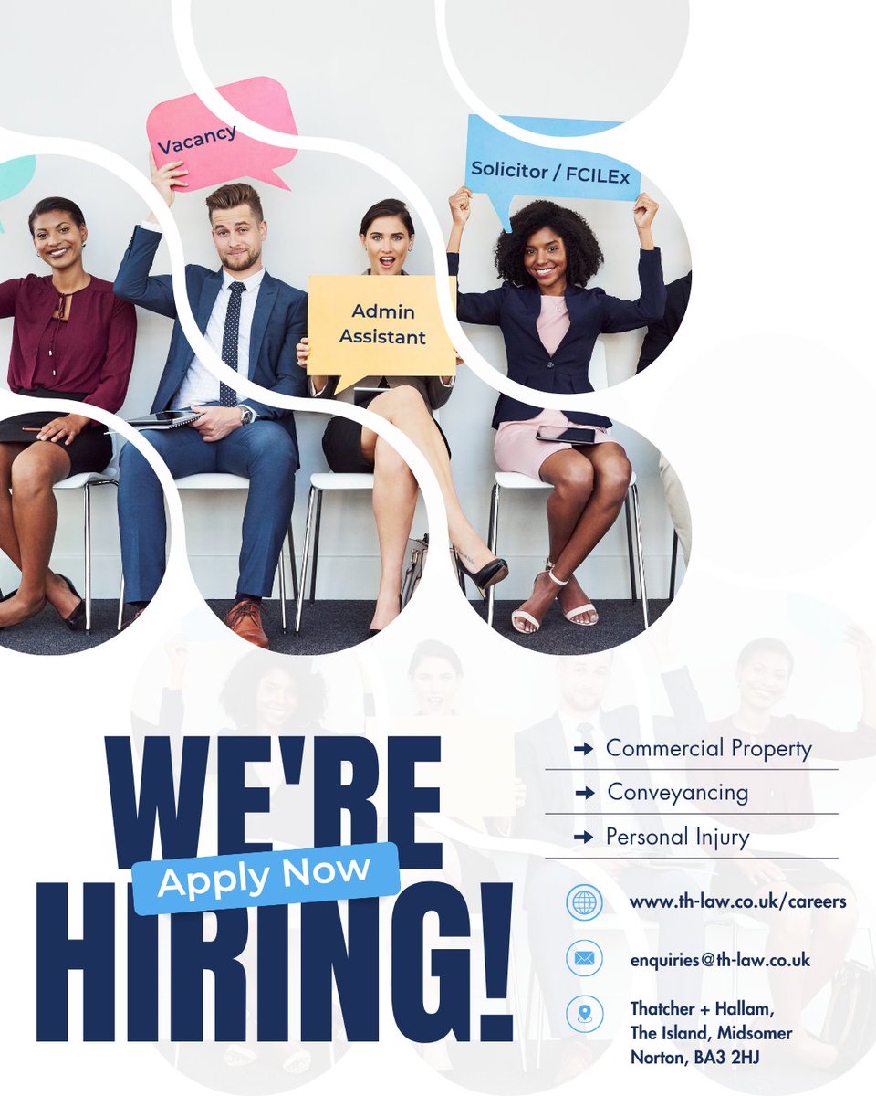 We're hiring! Get in touch or visit our website for more information #newjob #hiring #vacancies #werehiringnow #lawjobsuk