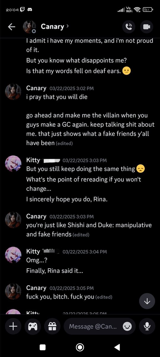 NlRITSUHAIHAN's tweet photo. ♡♡.　　I really didn't wanna do this, but alas, you forced my hand. It's getting too slanderous at this point and I've tolerated it far too long.

Rina, my issue with you isn't about a man. The reason why I cut you off for good, is because you told me to DIE. https://t.co/JDO8aDrEBT
