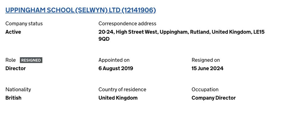 BREAKING: Richard Tice was Director of Uppingham School - merged with Maidwell Hall - and is currently subject to investigation for historical sexual abuse claims.

Tice quietly resigned 4 days after it was reported that police are investigating.