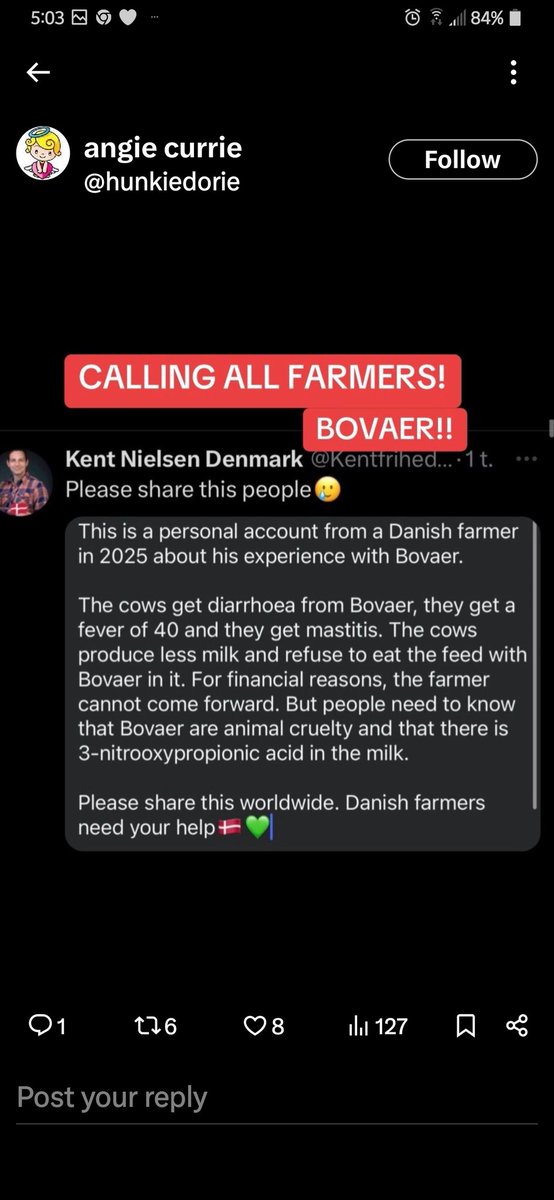 JP_viking (@jpviking2) on Twitter photo <a href="/PeterSweden7/">PeterSweden</a> I'm getting frustrated that my post are fact-checked by grok who claims that there's no evidence around Bovaer's harmful impact on animals or/& humans because the researchers who was hired by company in question only tested on rats who doesn't give milk or meat for consumption. <a href="/PeterSweden7/">PeterSweden</a> I'm getting frustrated that my post are fact-checked by grok who claims that there's no evidence around Bovaer's harmful impact on animals or/& humans because the researchers who was hired by company in question only tested on rats who doesn't give milk or meat for consumption.