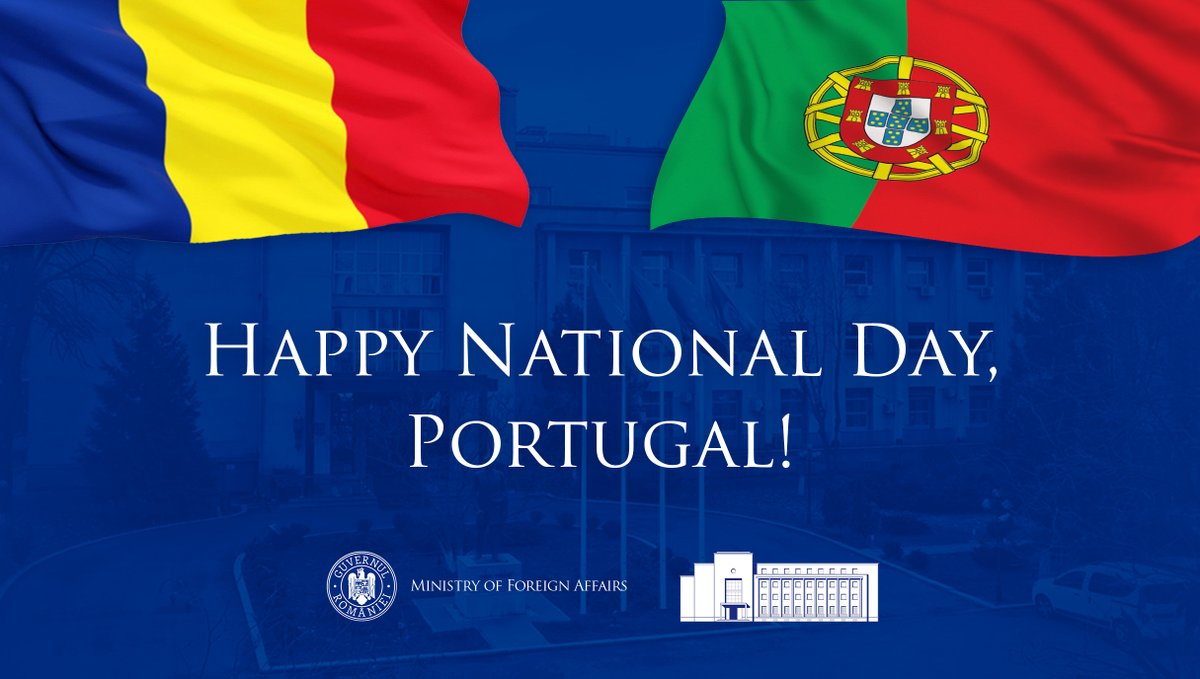 Happy National Day to 🇵🇹 &amp; all Portuguese people around the world! My heartfelt congratulations to our dear friends! 🇷🇴-🇵🇹 bilateral relations stand stronger than ever and our partnership within the 🇪🇺 &amp; #NATO remains solid &amp; future-oriented.
Feliz Dia Nacional de Portugal!