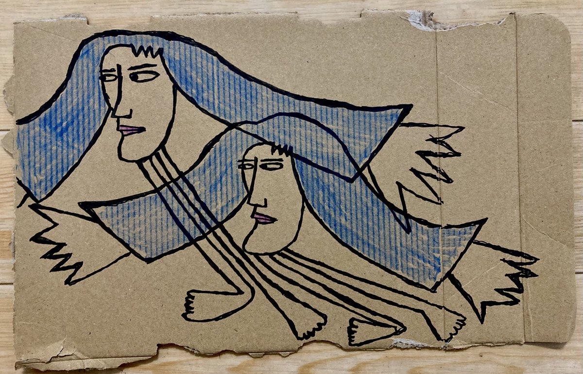 #アート #イラスト #art  #arte #ペン画　#色鉛筆 #drawing #illustration #oc #ドローイング

"creatures on cardboard"