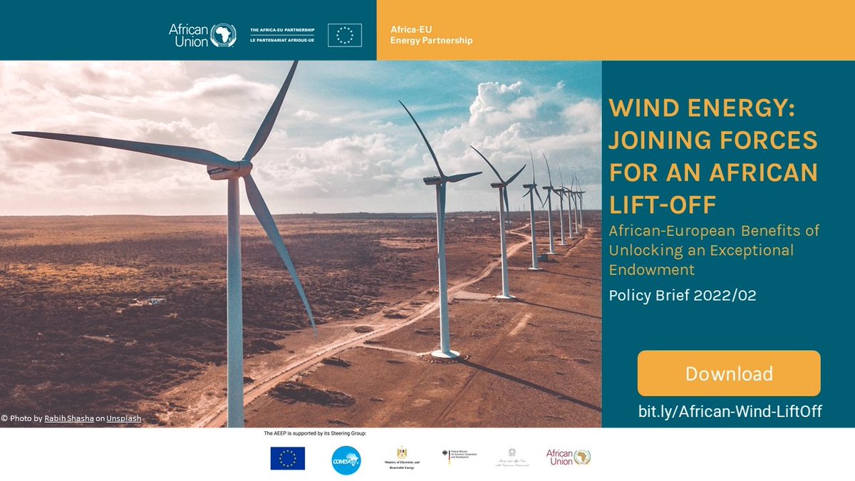 🌍 It’s #GlobalWindDay! 

Africa’s onshore wind potential could power the continent 250x over⚡

Our policy brief outlines key steps to unlock this potential thanks to the collaboration between #Africa and #Europe.

🔗 Read more: africa-eu-energy-partnership.org/aeep-policy-br…