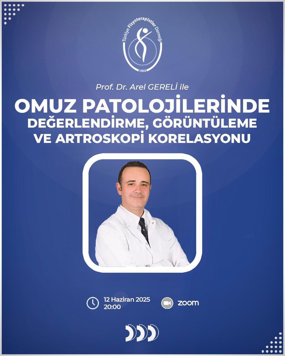📢 TFD Üyelerine Özel Online Eğitim
“Omuz Patolojilerinde Değerlendirme, Görüntüleme ve Artroskopi Korelasyonu”
Prof. Dr. Arel Gereli ile

📅 Tarih: 12 Haziran 2025
🕘 Saat: 20:00
🖥 Platform: Zoom (Bağlantı, kayıt yaptıran katılımcılarla paylaşılacaktır.)

📌 Eğitim İçeriği:
🔹