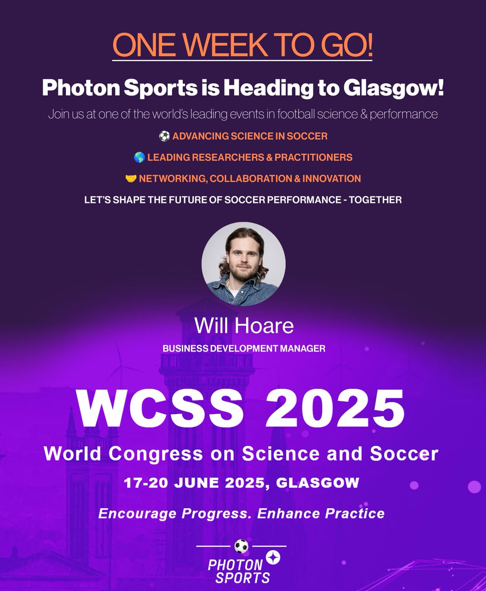 Photon Sports (@photonsports) on Twitter photo ⚽Photon Sports is heading to <a href="/WCSS2025/">WCSS2025</a> in Glasgow, 17–20 June!
We’re excited to showcase our 12M-signal/sec 3D tracking + force-velocity system in action.
Attending? Let’s connect!
📩 will.hoare@photonsports.se
#SportsTech #FootballScience #PhotonSports ⚽Photon Sports is heading to <a href="/WCSS2025/">WCSS2025</a> in Glasgow, 17–20 June!
We’re excited to showcase our 12M-signal/sec 3D tracking + force-velocity system in action.
Attending? Let’s connect!
📩 will.hoare@photonsports.se
#SportsTech #FootballScience #PhotonSports