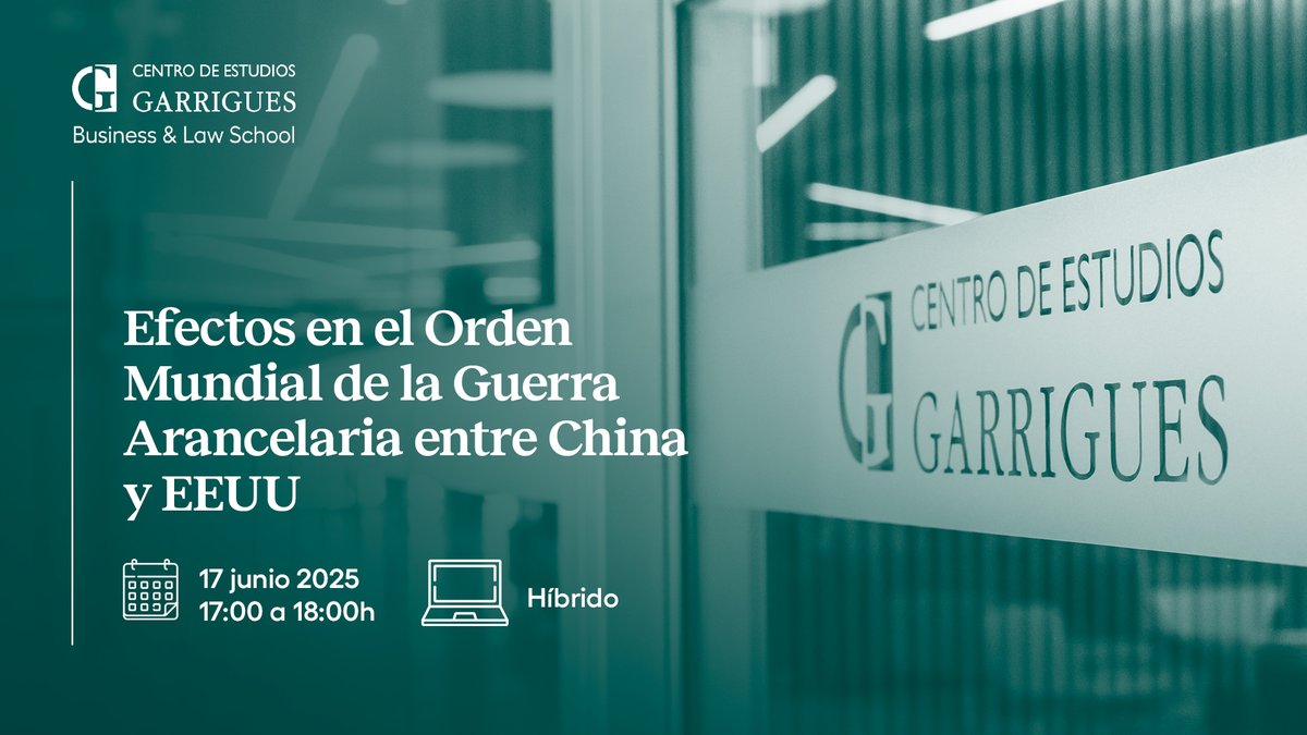 ¿Cómo está afectando la guerra arancelaria entre China y EE.UU al orden mundial?

En el marco del Máster Universitario en Negocios Internacionales, te invitamos a la jornada "Efectos en el Orden Mundial de la Guerra Arancelaria entre China y EE. UU."

 centrogarrigues.com/nuestro-centro…