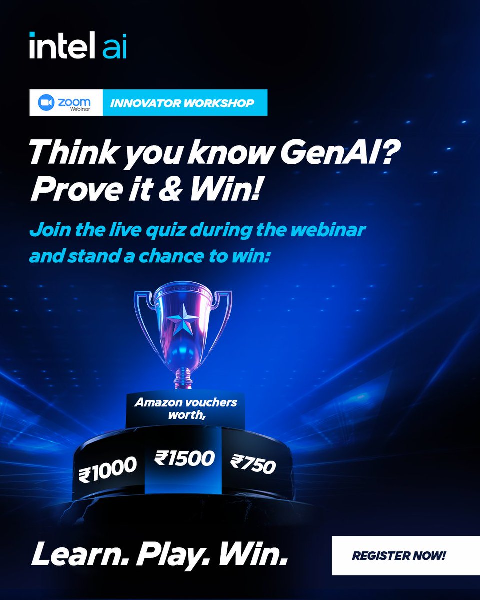 Analyticsindiam's tweet image. Join us for the 3rd Intel Innovator Workshop on Boosting Performance of GenAI Models from Silicon to Software — led by @TechBytesAnish , AI Software Engineering Evangelist at @intel .
Date: 26th June 2025 | Time: 5 – 6 PM IST
Dive into real-world techniques to optimise GenAI…