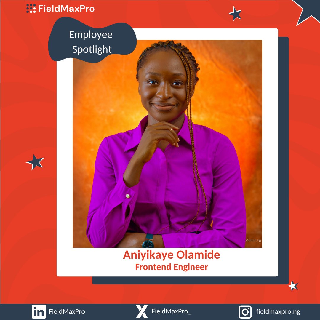 FieldMaxPro_'s tweet image. Employee Spotlight: Meet Olamide! 
Our talented female Front-End Engineer, bringing creativity and precision to every pixel. She’s shaping amazing user experiences and inspiring innovation on the team every day! 👩💻
 #WomenInTech #FrontEndEngineer #TeamHighlight