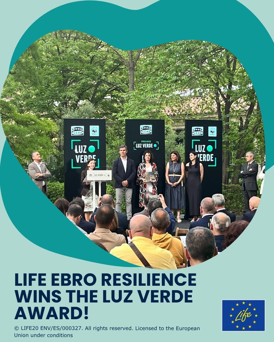 LIFE Programme (@lifeprogramme) on Twitter photo Green light for #LIFEProject @EbroResilience 💡
Winner of the <a href="/WWFespana/">WWF España 🐼</a> LUZ VERDE award in the Water category - for restoring nature, boosting climate resilience & bringing authorities together 🏆🤝
More info: ebroresilience.com/ebro-resilienc…
#LIFEProgramme Green light for #LIFEProject @EbroResilience 💡
Winner of the <a href="/WWFespana/">WWF España 🐼</a> LUZ VERDE award in the Water category - for restoring nature, boosting climate resilience & bringing authorities together 🏆🤝
More info: ebroresilience.com/ebro-resilienc…
#LIFEProgramme