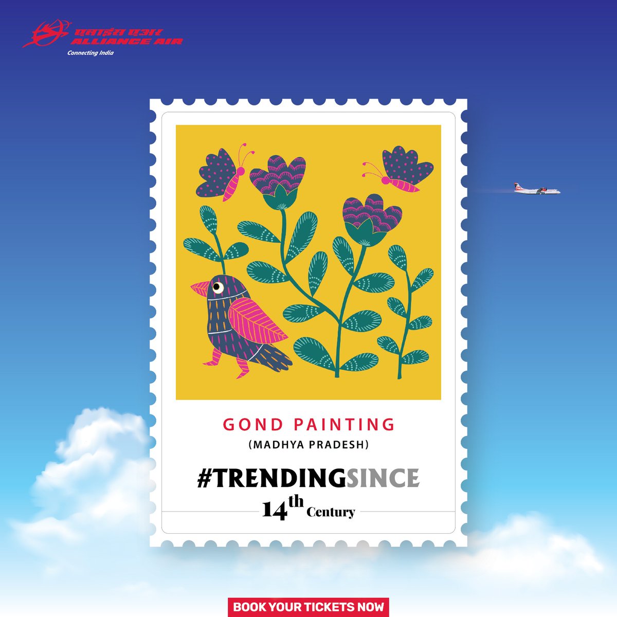 allianceair's tweet image. Discover the timeless beauty of Gond Art — a vibrant tradition from Madhya Pradesh.

For bookings: allianceair.in or please contact: +91-4442554255/+91-4435113511

#AllianceAir #TrendingSince #GondArt #IncredibleIndia #MadhyaPradeshDiaries #FlyWithCulture #IndianFolkArt