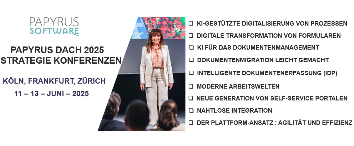 🚀 Morgen ist es endlich soweit: Unsere DACH Strategiekonferenzen-Tour startet in Köln! 🎉 Diese exklusiven Events bringen Geschäfts- und IT-Führungskräfte sowie Spezialisten zusammen, um die neuesten Technologien zu erkunden und zu entdecken, wie sie Wertschöpfungsketten