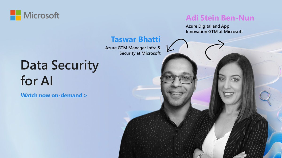 msdevMEA's tweet image. 🔐 في عصر يُحدث فيه الذكاء الاصطناعي تحولاً في القطاعات، تصبح حماية البيانات أمرًا بالغ الأهمية!
شاهد الويبينار الخاص بنا وتعرّف على أفضل الممارسات لحماية بياناتك في مجال الذكاء الاصطناعي.
سجّل الآن: msft.it/6184SU3Pm
#GenAI #SoftwareDevelopers