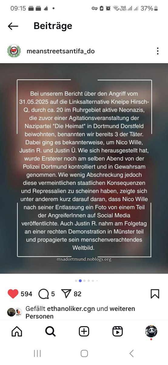 KoelnAnonymous's tweet photo. Am 30.05.25 griffen ca. 20 #Neonazis die linke Kneipe #HirschQ in #Dortmund an. Ziel war ein offener Abend, der zuvor auf Social Media angekündigt worden war. Der Angriff war geplant, koordiniert – und jetzt gibt es neue Namen, Bilder & Hintergründe. #Dorstfeld #Antifa https://t.co/k20Vv91aek