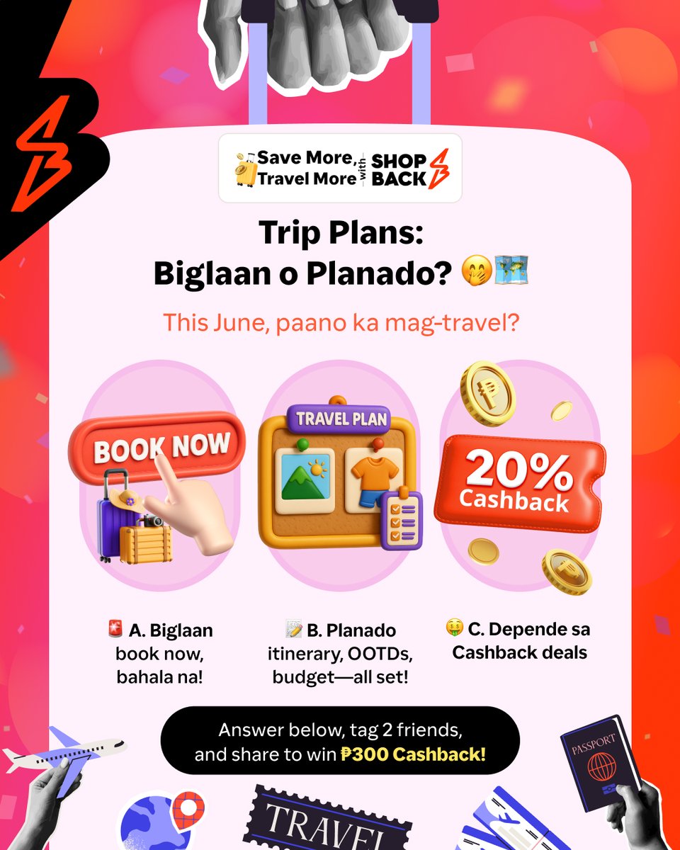 shopbackph's tweet photo. Hmmm... doon na ako sa siguradong may babalik! 🤑

#ShopBackKaMuna #ShopBackPH 
#TravelWithShopBack https://t.co/SjVniKzfnQ