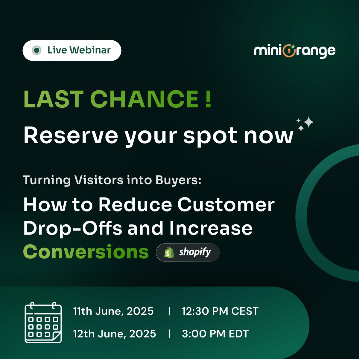 miniOrange Inc (@miniorange_inc) on Twitter photo ๐๐โ๐ ๐๐น๐บ๐ผ๐๐ ๐ง๐ถ๐บ๐ฒ! ๐๐ฟ๐ฒ ๐ฌ๐ผ๐ ๐ฅ๐ฒ๐ฎ๐ฑ๐?
Tomorrow, we go live with our Exclusive Webinar: โTurning Visitors into Buyers: How to Reduce Customer Drop-Offs and Increase Conversions.
Join our ๐ฆ๐ต๐ผ๐ฝ๐ถ๐ณ๐ ๐๐
๐ฝ๐ฒ๐ฟ๐๐ โ ๐ก๐ฎ๐ฟ๐๐ถ๐ป๐ด ๐ฆ๐ฎ๐ฟ๐ฑ๐ฎ & ๐๐ป๐ฎ๐ป๐๐ฎ ๐๐โ๐ ๐๐น๐บ๐ผ๐๐ ๐ง๐ถ๐บ๐ฒ! ๐๐ฟ๐ฒ ๐ฌ๐ผ๐ ๐ฅ๐ฒ๐ฎ๐ฑ๐?
Tomorrow, we go live with our Exclusive Webinar: โTurning Visitors into Buyers: How to Reduce Customer Drop-Offs and Increase Conversions.
Join our ๐ฆ๐ต๐ผ๐ฝ๐ถ๐ณ๐ ๐๐
๐ฝ๐ฒ๐ฟ๐๐ โ ๐ก๐ฎ๐ฟ๐๐ถ๐ป๐ด ๐ฆ๐ฎ๐ฟ๐ฑ๐ฎ & ๐๐ป๐ฎ๐ป๐๐ฎ