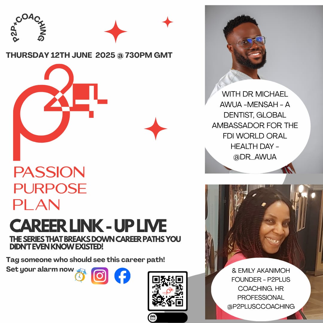 🦷 IG Live with <a href="/Dr_Awua/">🇨🇦🇬🇭 The Smile Doctor</a>
Thursday 12th June 2025 1930pm GMT <a href="/p2pluscoaching/">Emily Akanimoh</a>.
Its Career Link-Up with Dr. Michael Awua-Mensah, a dentist, nonprofit director, global ambassador, digital content creator changing the face of oral health.#Dentist #earlycareers #youngpeople