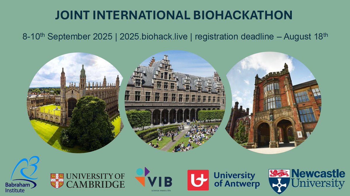 babraham_bioinf's tweet image. Follow us over at bsky.app/profile/babrah…
to get information and updates on our 2025 International #Bioinformatics #Hackathon - coming soon! 
Website will go live this week! 
Save the dates: 8-10 September 
#Cambridge 
#Antwerp 
#Newcastle @CamBioHack