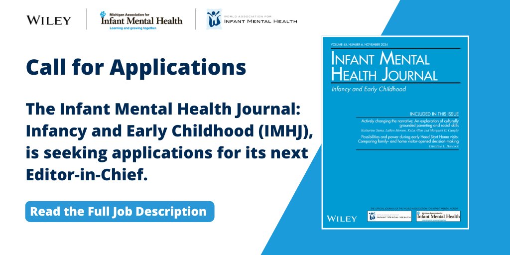 Wiley Psychology (@wileypsychology) on Twitter photo 📢 Call for Applications! Infant Mental Health Journal: Infancy and Early Childhood is seeking its next Editor-in-Chief! If you're a leader in the field with a vision for the journal's future, apply now!
🔗 Learn more and apply: ow.ly/OS3E50VVVqj
<a href="/IMHJournal/">IMHJ: Infancy and Early Childhood</a> 📢 Call for Applications! Infant Mental Health Journal: Infancy and Early Childhood is seeking its next Editor-in-Chief! If you're a leader in the field with a vision for the journal's future, apply now!
🔗 Learn more and apply: ow.ly/OS3E50VVVqj
<a href="/IMHJournal/">IMHJ: Infancy and Early Childhood</a>