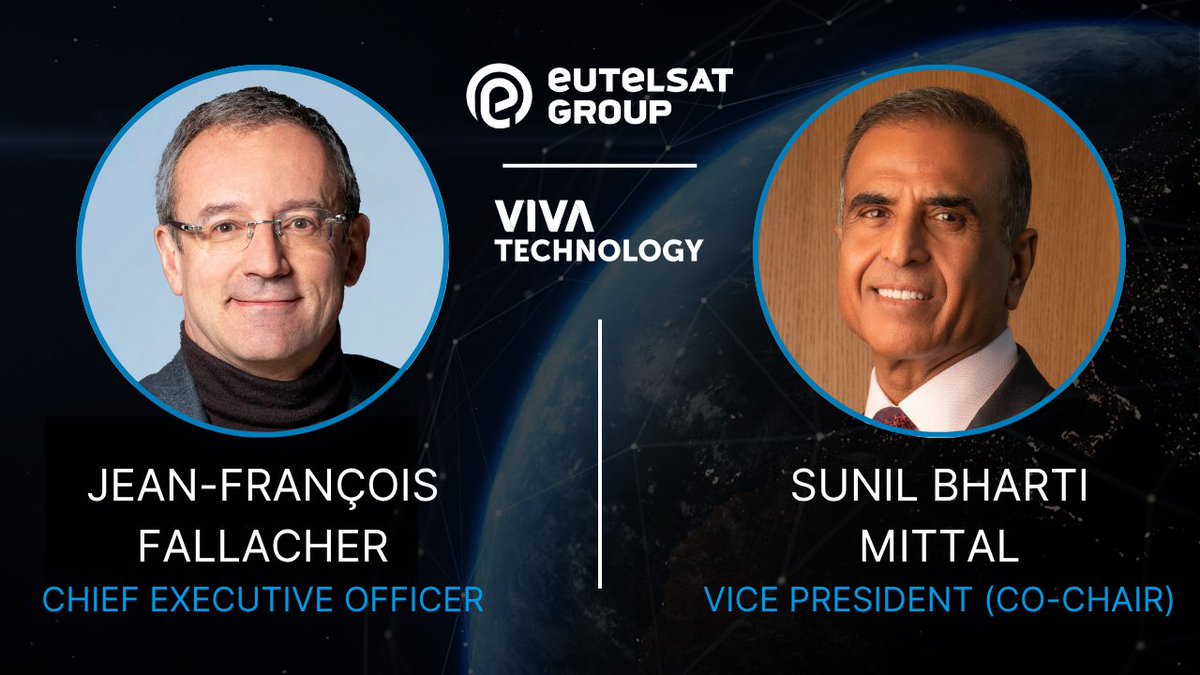 Eutelsat Group at <a href="/VivaTech/">Viva Technology</a> 2025:

🛰️ Our CEO Jean-François Fallacher speaking on sovereign multi-orbit connectivity at the <a href="/Bpifrance/">Bpifrance</a> session.

📡 Sunil Bharti Mittal on the main stage, exploring the future of global connectivity and innovation through satellite and telecomms.