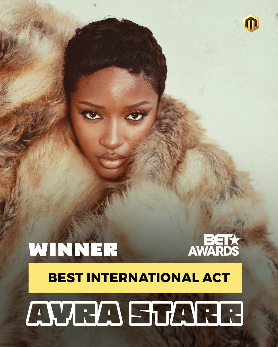 MAVIN (@mavinrecords) on Twitter photo Congratulations to <a href="/ayrastarr/">Celestial being</a> on winning her first BET Award for βBest International Actβ. π Congratulations to <a href="/ayrastarr/">Celestial being</a> on winning her first BET Award for βBest International Actβ. π