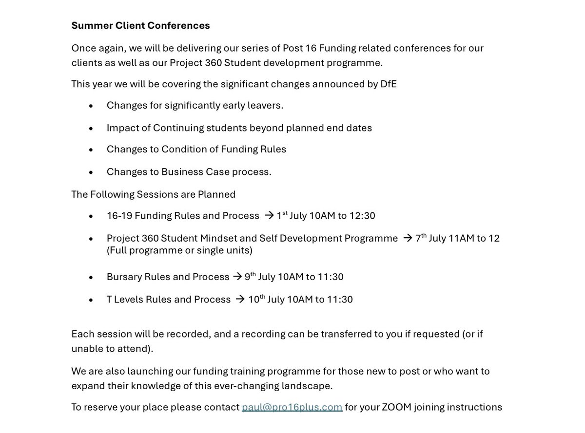 Information regarding of summer client conferences below 👇🏻
