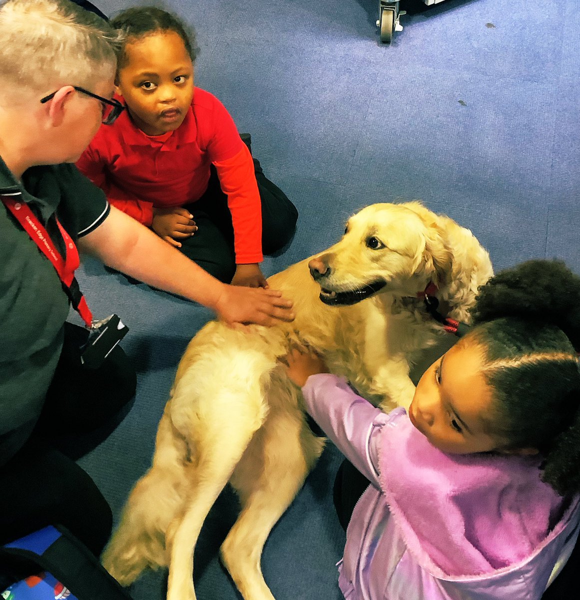 Betty our school dog was excited to welcome our children into school this morning. 🐶