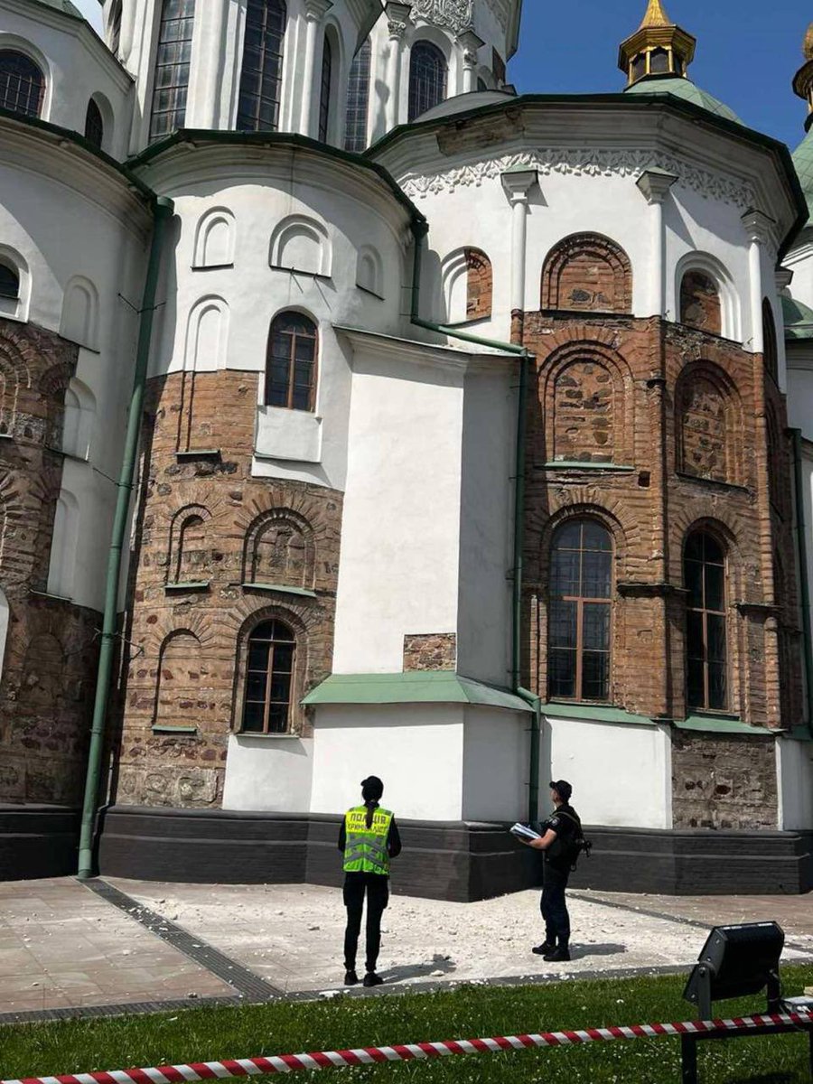 Ukrainian Art History (@ukr_arthistory) on Twitter photo St. Sophia Cathedral, built in XI century, my favourite place in Kyiv, <a href="/UNESCO/">UNESCO ๐๏ธ #Education #Sciences #Culture ๐บ๐ณ</a> heritage, was damaged during russian attack on Kyiv today. Horrible attack on peaceful city. Once again. So many explosions that no one even count them anymore. St. Sophia Cathedral, built in XI century, my favourite place in Kyiv, <a href="/UNESCO/">UNESCO ๐๏ธ #Education #Sciences #Culture ๐บ๐ณ</a> heritage, was damaged during russian attack on Kyiv today. Horrible attack on peaceful city. Once again. So many explosions that no one even count them anymore.