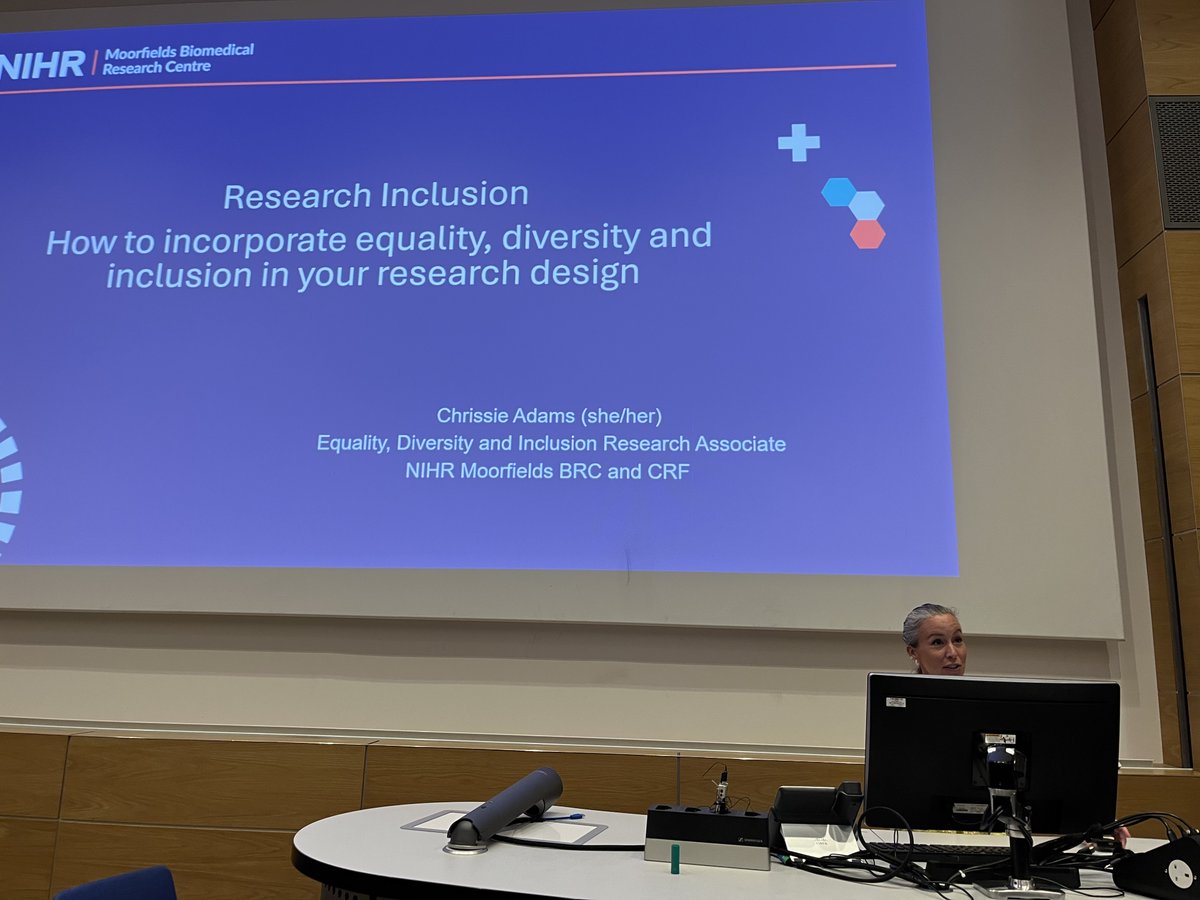 UCL IoO ECR (@iooecr) on Twitter photo Now Chrissy from <a href="/MoorfieldsBRC/">NIHR Moorfields BRC</a> telling us about how to include EDI in our research. Very important topics too often overlooked. Now Chrissy from <a href="/MoorfieldsBRC/">NIHR Moorfields BRC</a> telling us about how to include EDI in our research. Very important topics too often overlooked.